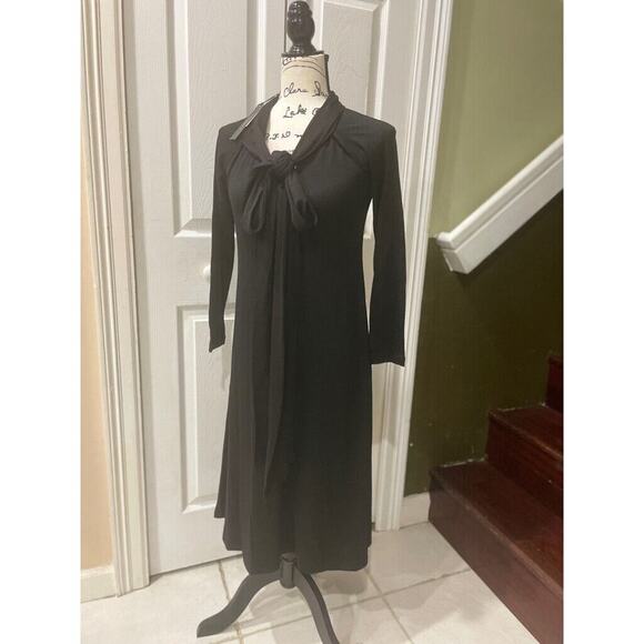 TALBOTS FIT AND FLARE MAXI DRESS SIZE XS BLACK SOPHISTICATED MINIMALIST CHIC - Picture 16 of 16